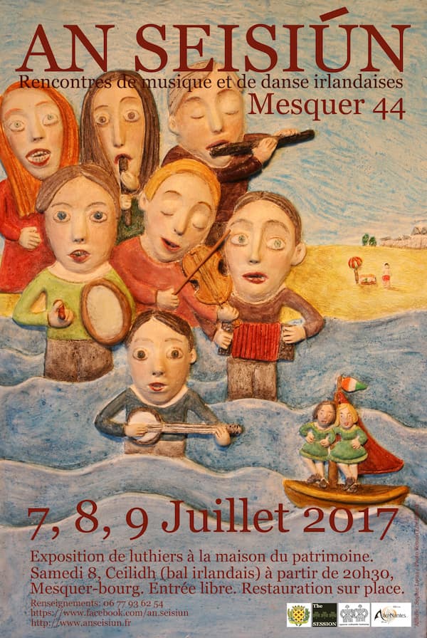 Affiche colorée pour un festival de musique et danse irlandaises